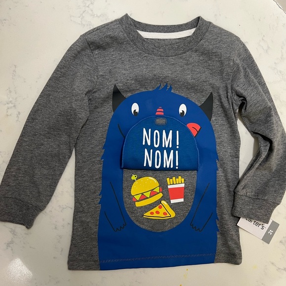 Kids Gray Monster Graphic Shirt - Picture 1 of 5